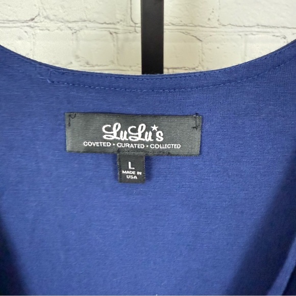 Lulu’s Navy Deep V-Neck Bodycon Mini Dress Size Large - Picture 3 of 6